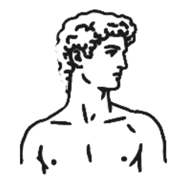Line drawing of Michelangelo’s David