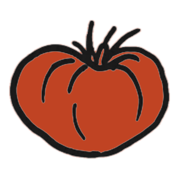 Line drawing of a tomato