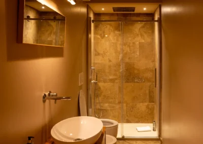 Bathroom with walk-in shower at Villa Santa Maria Nuova, Cortona